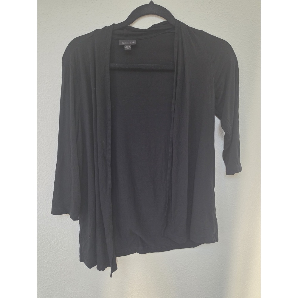 J.Jill Cardigan Women XS Black 3/4 Sleeve Solid Classic Lightweight